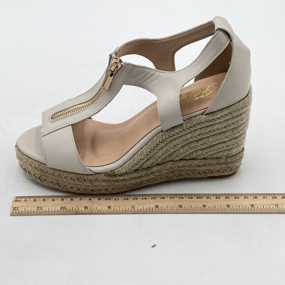 FOWT Espadrille Wedge Sandals Platform Open Toe High Heels Hollow Cut Zipper Dr - Picture 3 of 7